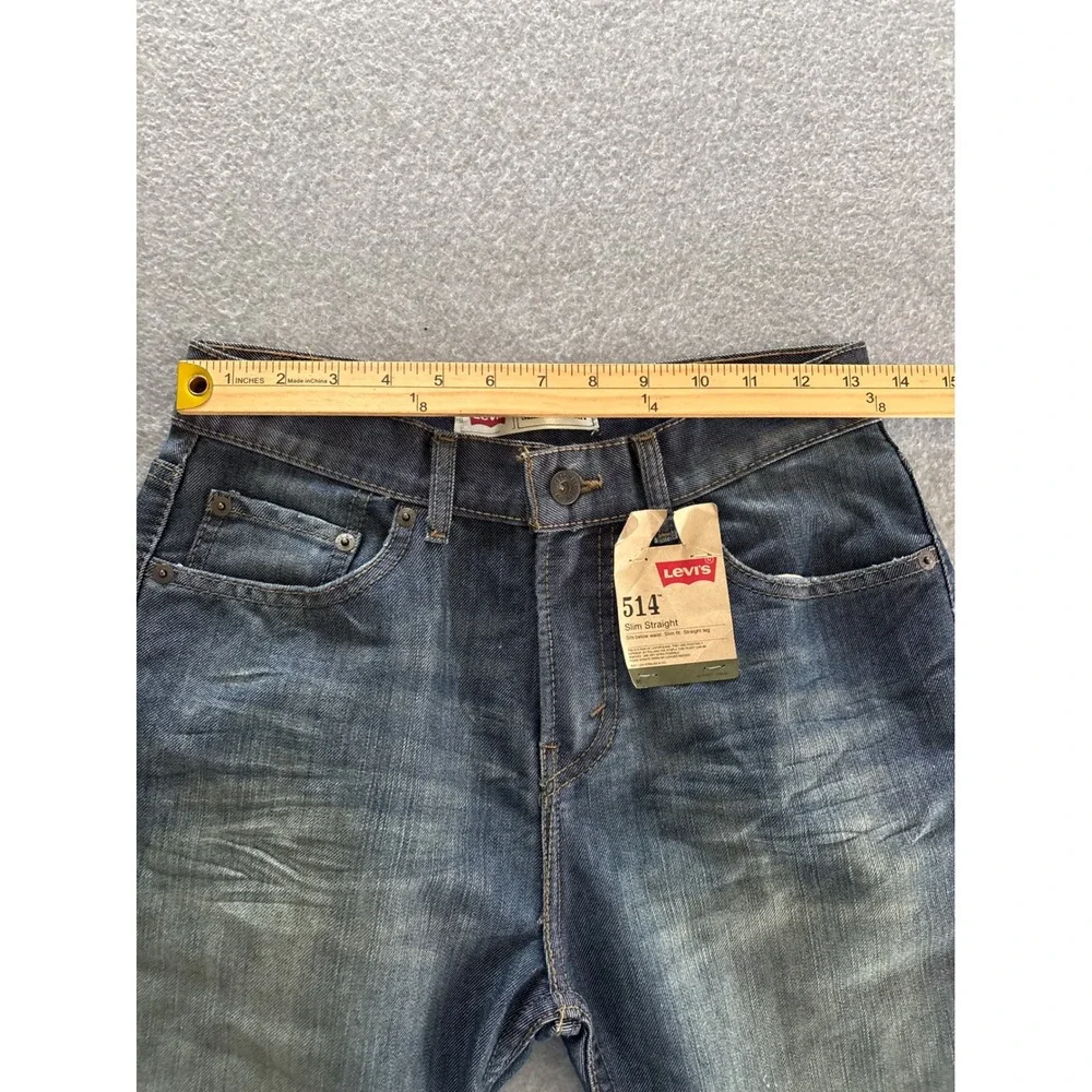 Levi's 514 Slim Straight Jeans Size 20 Slim W28 L30 Blue Medium Wash Classic NWT